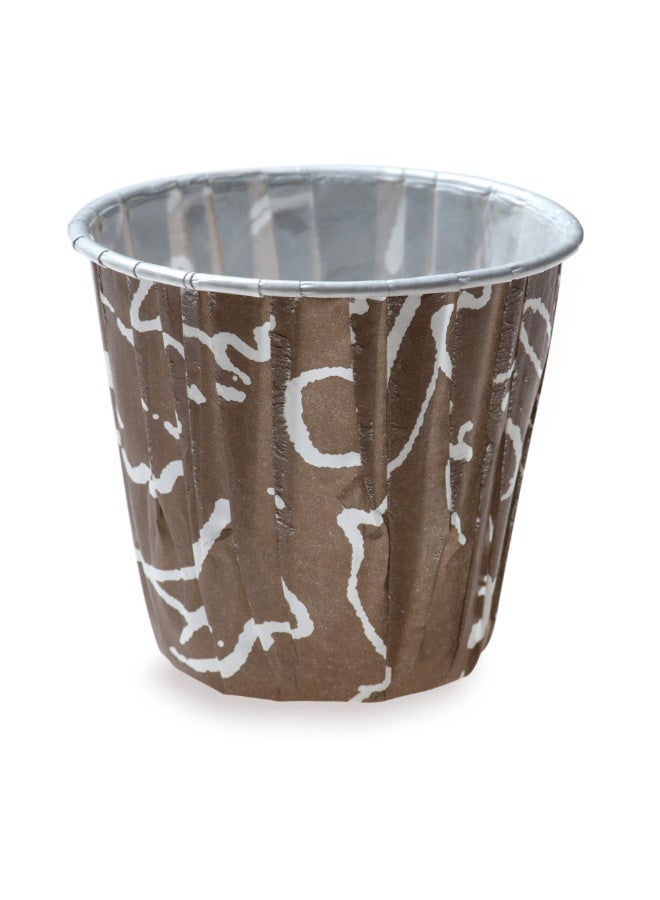 Restaurantware Panificio 3.5 Ounce Baking Cups, 200 Pleated Cupcake Liners - Oven-Ready, Freezable, Brown And White Paper Muffin Cases, Disposable, Chocolate Wisp, For Wedding Parties, Baby Showers - Image 1