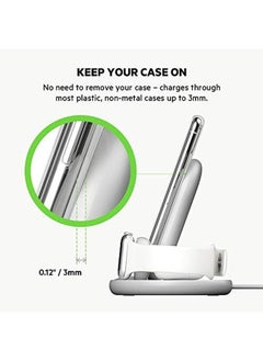 Generic 3 In 1 Wireless Charging Station 7.5W Wireless Charger For Iphone Watch And Airpods Wireless Charging Dock Iphone Charging Dock Iphone 16 15 14 Watch Series 10 9 8 White  - Image 5