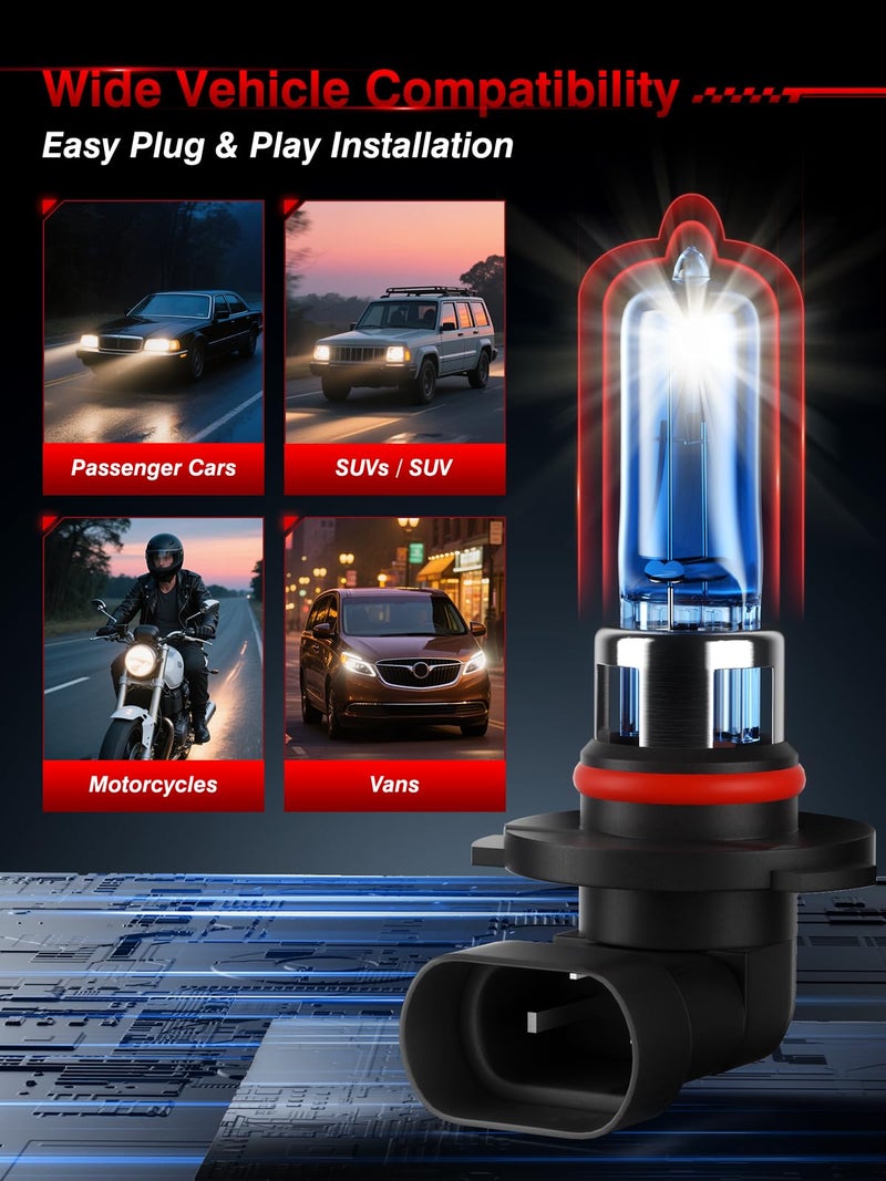 TURONEXIA 9005 HB3 Halogen Headlight Bulbs 5000K Bright White, 12V 65W High Low Beam Car Headlight Bulbs, Clear Vision Halogen Automotive Light, 2 Pack - Image 4