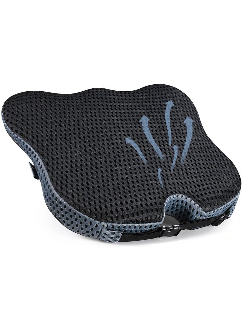 Generic Wedge Seat Cushion for Car Seat Driver/Passenger- Car Seat Cushions for Driving Improve Vision/Posture - Memory Foam Car Seat Cushion for Hip Pain (Mesh Cover,Black) - Image 3