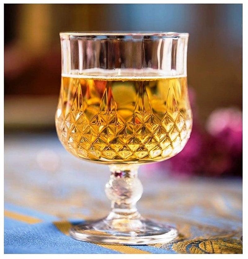 AVMPHD Crystal Brandy Glass Set of 6 190 ML Sherry Brandy Cognac Snifter Glasses Handcrafted Crystal Glass Great for Spirits Drinks Bourbon Wine Elegant Wine Glass - Image 2