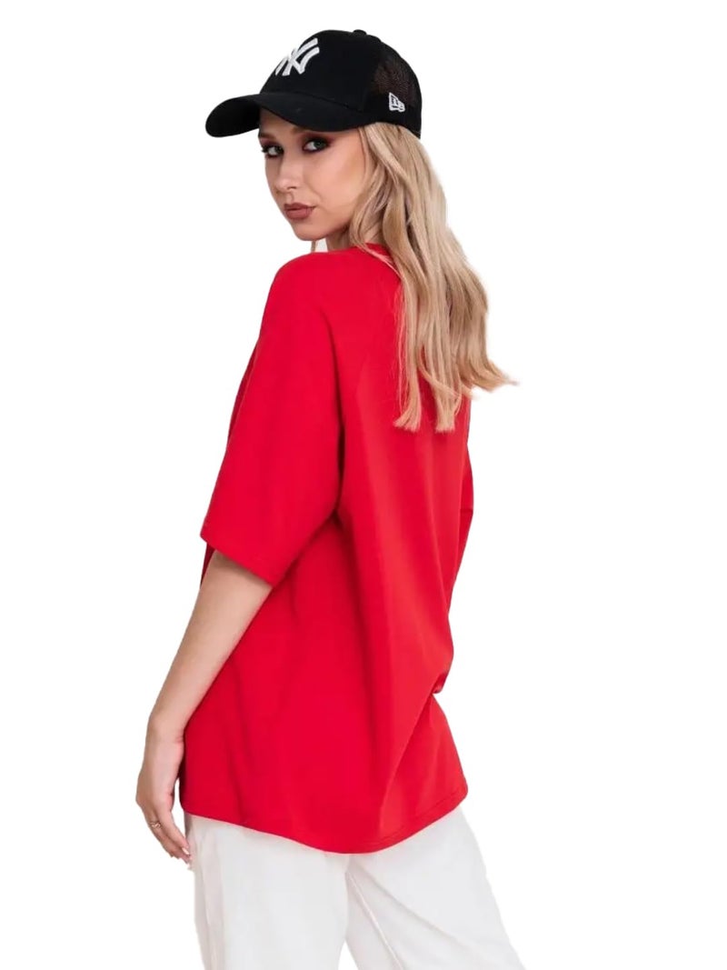 LEOTUDE Womens Oversized Round Neck Half Sleeve T-Shirts (SP-7VRUVTXIYVLK5HCZ_Multicolor1_2XL) - Image 3