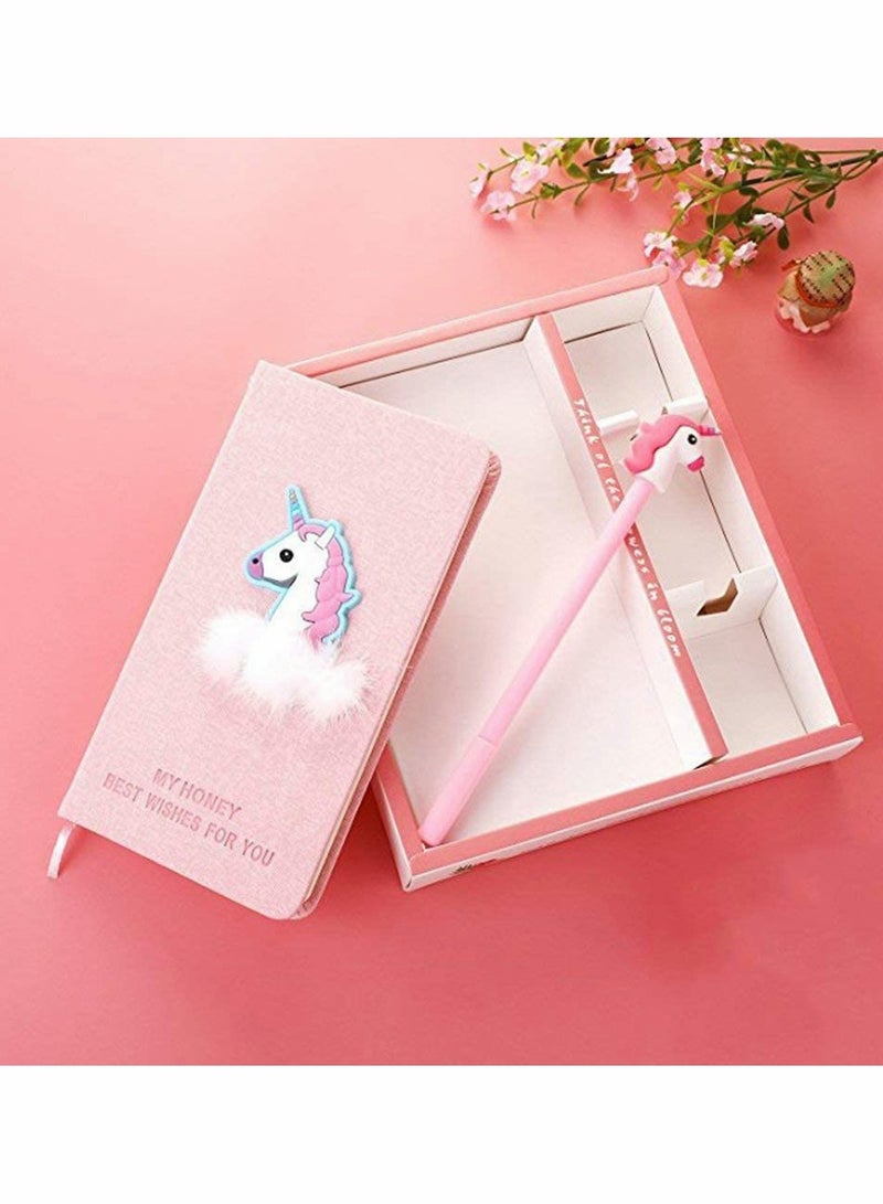 Unicorn Notebook 2 in 1 Stationery Set with Pen, Stationery Diary Handbook Notebooks Pocket Notepad, for All Ages Study School Kids Stationary Gifts Tools - Image 3