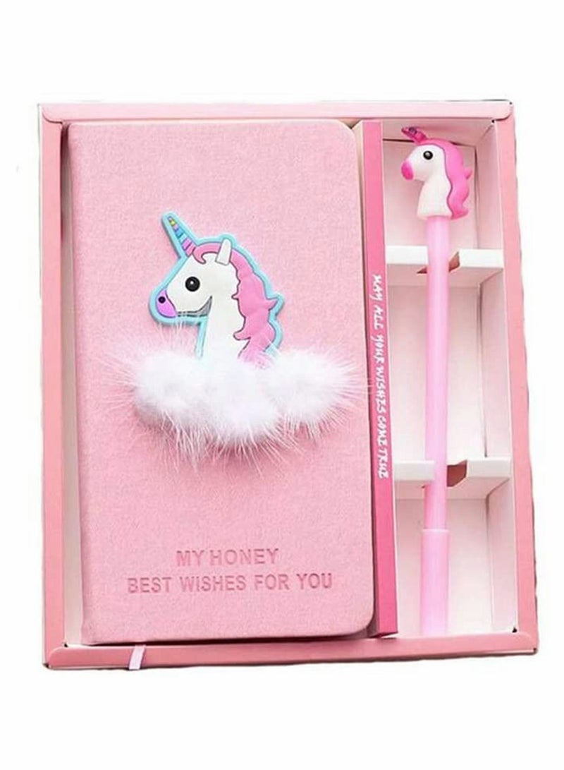 Unicorn Notebook 2 in 1 Stationery Set with Pen, Stationery Diary Handbook Notebooks Pocket Notepad, for All Ages Study School Kids Stationary Gifts Tools - Image 1