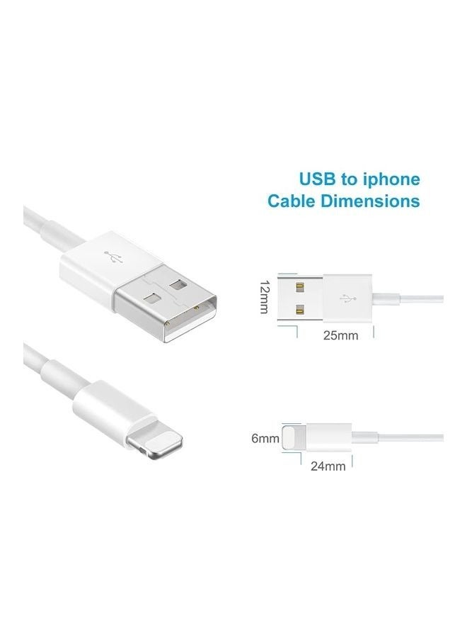 ICS Power Adapter Supply, USB Charger Cable and Plug Compatible for i Phone 5S, 6, 6S, 6 Plus, 6S Plus, 7, 7 Plus, 8, 8 Plus, XS, X, XS Max, 11, XR, i Pod Touch 5G Power Cord - Image 2