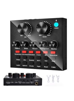 V8-Live Sound Card,USB External V8 Karaoke Recording Mobile Audio Mixer,Audio Live Broadcast KTV Sound Card for Live Broadcast, K Songs,Recording,Voice Chatting