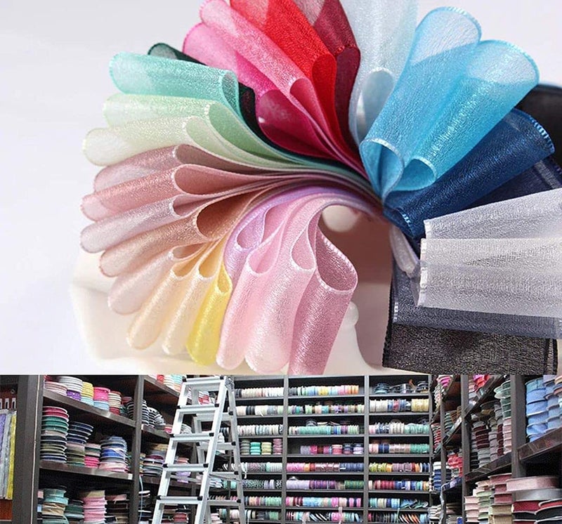 Diy Crafts 16019 Artificial Silk Roses Crafts Supplies Grosgrain Ribbon Scrapbooking Material Organza Ribbon, Pack of 75 Mtr 25x3 (Multicolor) - Image 2