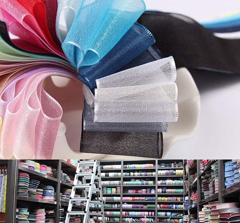 Diy Crafts 16019 Artificial Silk Roses Crafts Supplies Grosgrain Ribbon Scrapbooking Material Organza Ribbon, Pack of 75 Mtr 25x3 (Multicolor) - Image 3