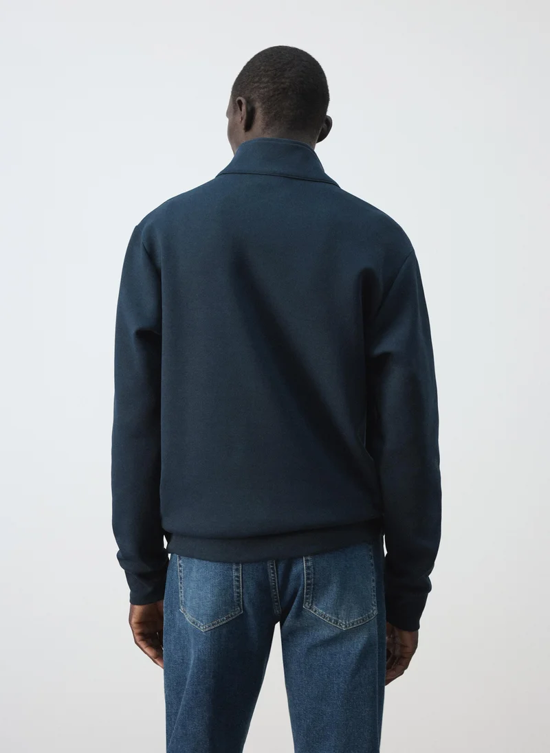 Mango Man Cotton blend sweatshirt zipper