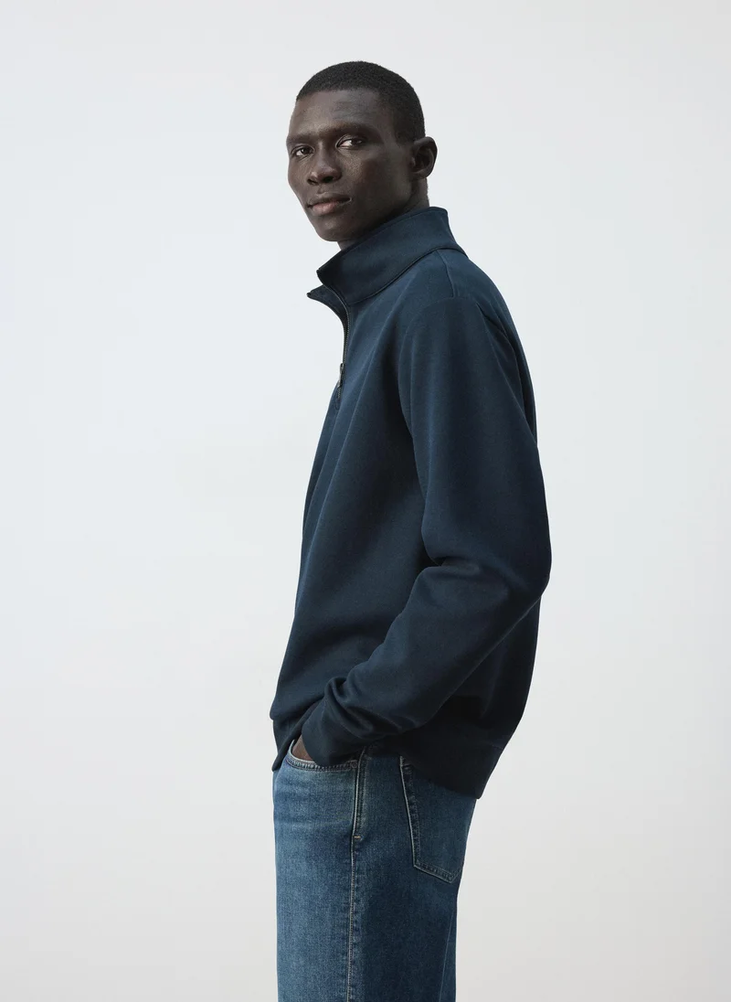Mango Man  Cotton blend sweatshirt zipper for Men | Best Price UAE