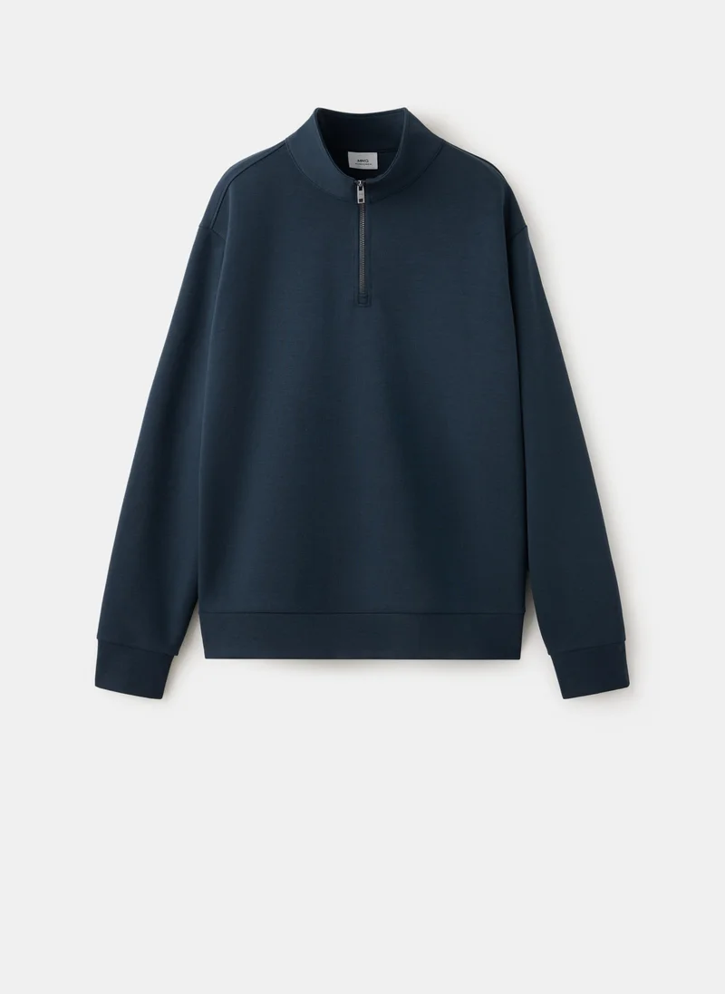 Mango Man  Cotton blend sweatshirt zipper for Men | Best Price UAE