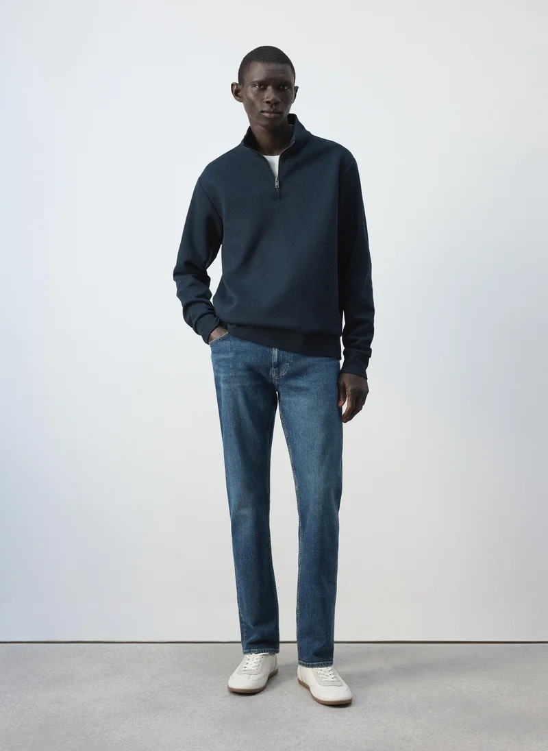 Mango Man  Cotton blend sweatshirt zipper for Men | Best Price UAE