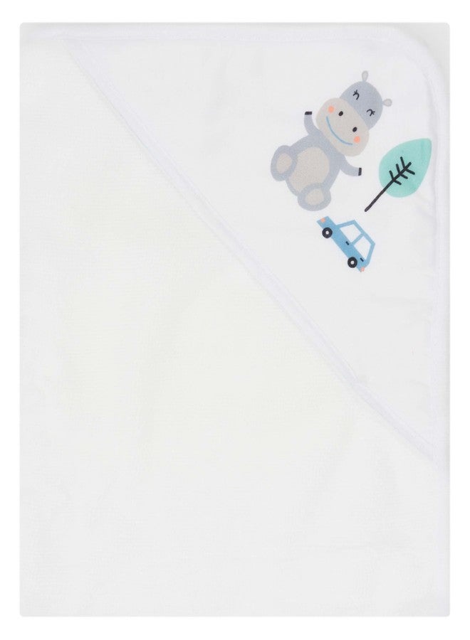 LITTLE CELEBRITY Hooded Baby Towels, Baby Bath Towels, Baby Towels with Hood, Hooded Baby Towel, Toddler Towels, Baby Hooded Towel, 30" x 26", 3PK (Hippo Cars) - Image 3