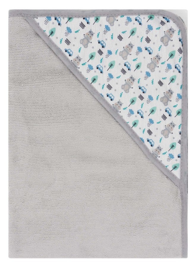 LITTLE CELEBRITY Hooded Baby Towels, Baby Bath Towels, Baby Towels with Hood, Hooded Baby Towel, Toddler Towels, Baby Hooded Towel, 30" x 26", 3PK (Hippo Cars) - Image 2