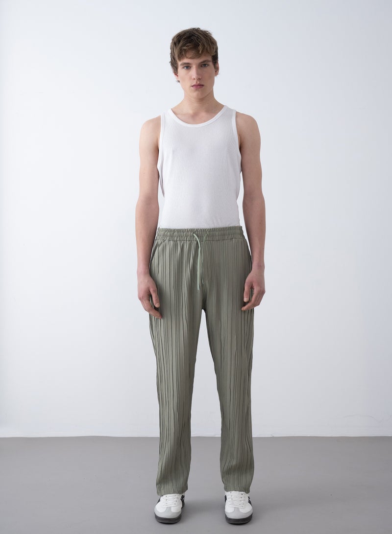 Marrakech Drawstring Casual Trousers for Men – Green - Image 3