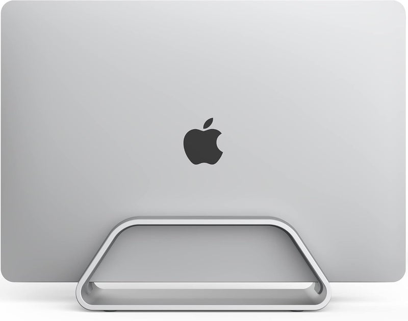 هيومان سينتريك حامل كمبيوتر محمول عمودي لـ MacBook، متوافق مع حامل MacBook Pro، حامل MacBook Air، حامل كمبيوتر محمول لـ Apple على المكتب، حامل كمبيوتر محمول عمودي من الألومنيوم، حامل MacBook فضي - Image 1