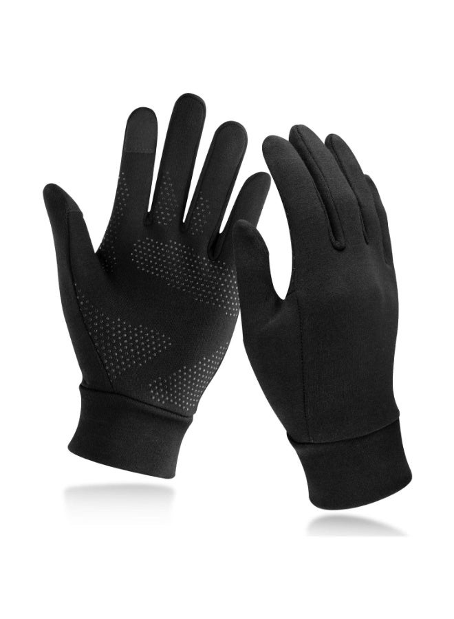Cuken Lightweight Running Gloves, Cycling Gloves, Winter Warm Sports Gloves, Touch Screen Fingers Gloves, Anti-Slip Windproof Waterproof Gloves For Men Women Outdoor Sports Running Riding And Driving, Black  - Image 2