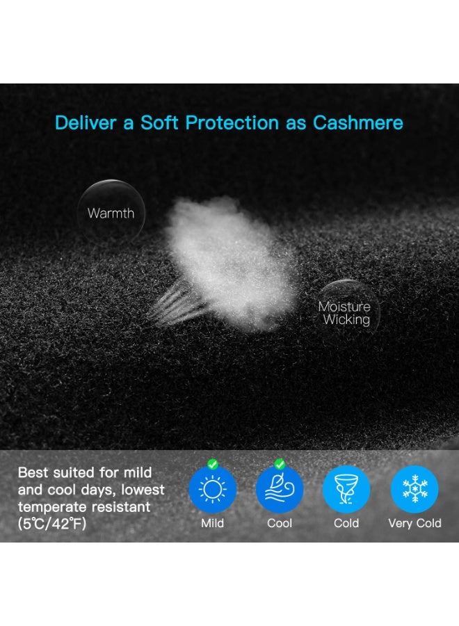 Cuken 1 Pair Winter Cycling Gloves, Touch Screen Thermal Gloves with Water Resistant Windproof Design, Warm Full Finger Gloves for Men and Women, Running, Driving, Hiking, Work in Cold Weather, Black - Image 3