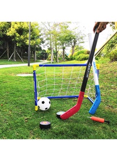 Generic Kindergarten Outdoor Toy Ice Hockey Stick Children's Hockey Stick Leisure Sports Toy Football Door Suit-Colour:Sky Blue Hockey Goal Set  - Image 5