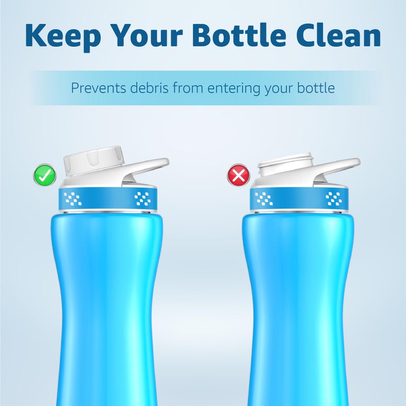 Chill Oasis Bottle Caps | Compatible With Cirkul Lids | 2-Pack | BPA Free Top Keep Dust Out Of Your Water Bottle | Leakproof Design - Image 2