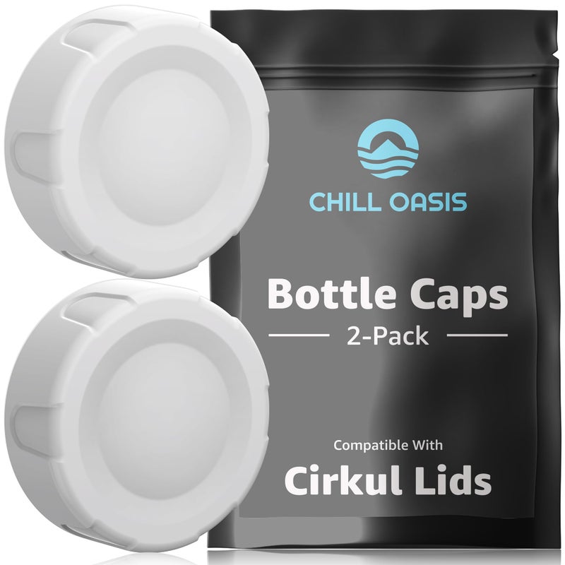 Chill Oasis Bottle Caps | Compatible With Cirkul Lids | 2-Pack | BPA Free Top Keep Dust Out Of Your Water Bottle | Leakproof Design - Image 1