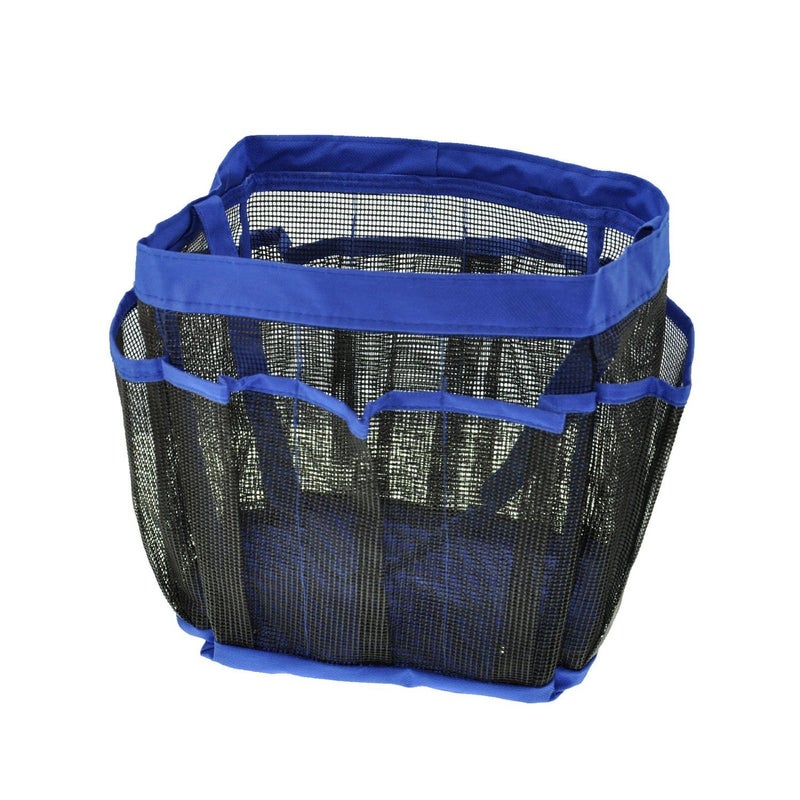 eoocvt Mesh Shower Caddy, 8 Pockets Quick Dry Hanging Toiletry Tote Bag for Bathroom Shower Organizer Accessories (Blue) - Image 3