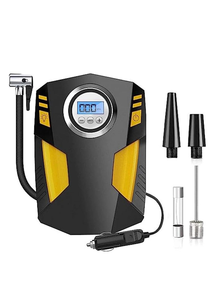Generic Tyre Inflator, Portable Air Compressor Car Tyre Pump12v150psi Rapid Cartyre Inflator Air Pump,3 Nozzle Adaptors and Digital Led Light,for Cars Motorcycle Car Basketball  - Image 1