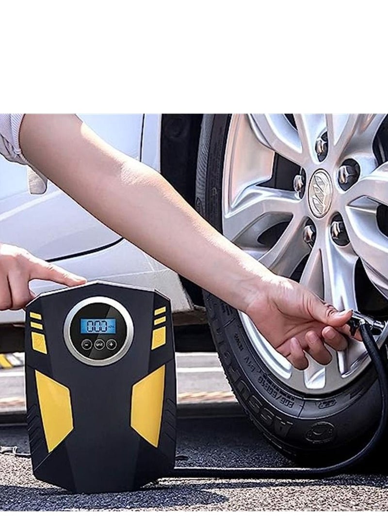 Generic Tyre Inflator, Portable Air Compressor Car Tyre Pump12v150psi Rapid Cartyre Inflator Air Pump,3 Nozzle Adaptors and Digital Led Light,for Cars Motorcycle Car Basketball  - Image 2