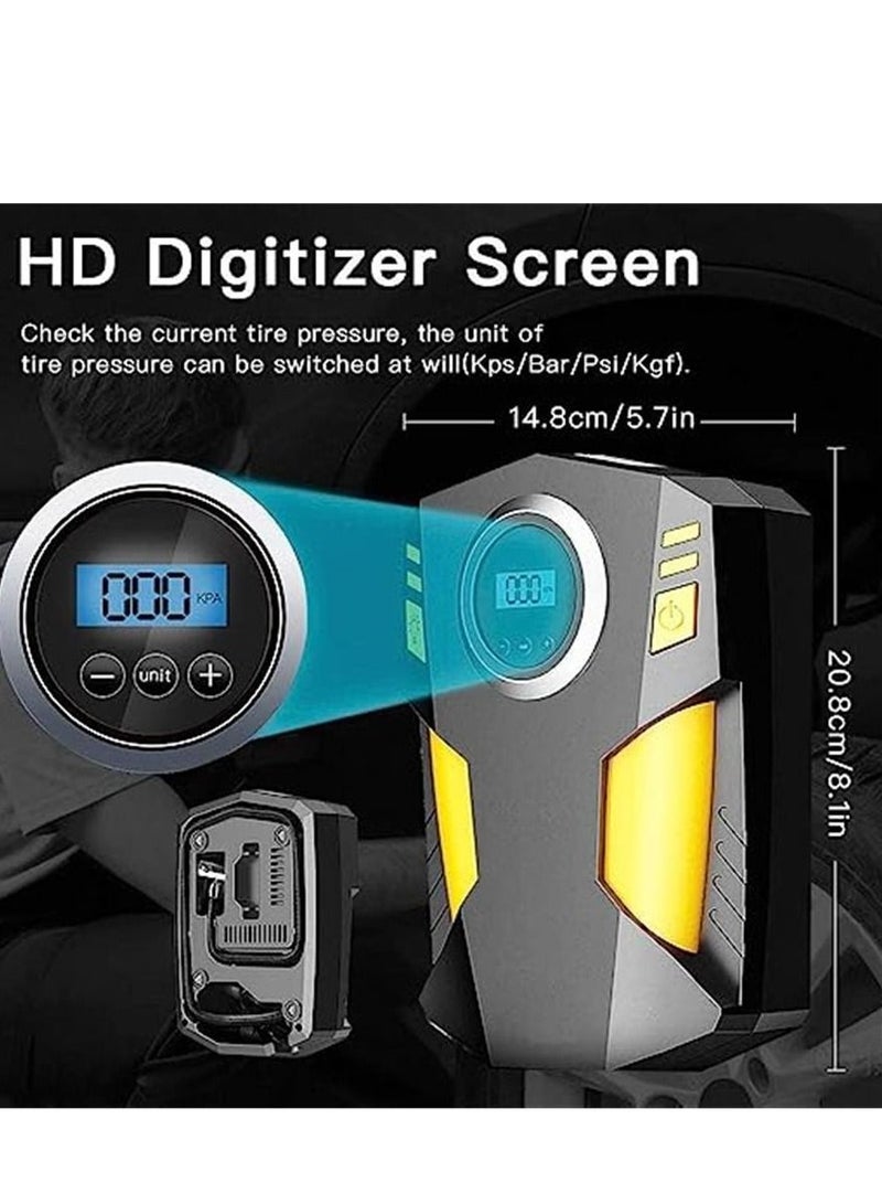 Generic Tyre Inflator, Portable Air Compressor Car Tyre Pump12v150psi Rapid Cartyre Inflator Air Pump,3 Nozzle Adaptors and Digital Led Light,for Cars Motorcycle Car Basketball  - Image 4