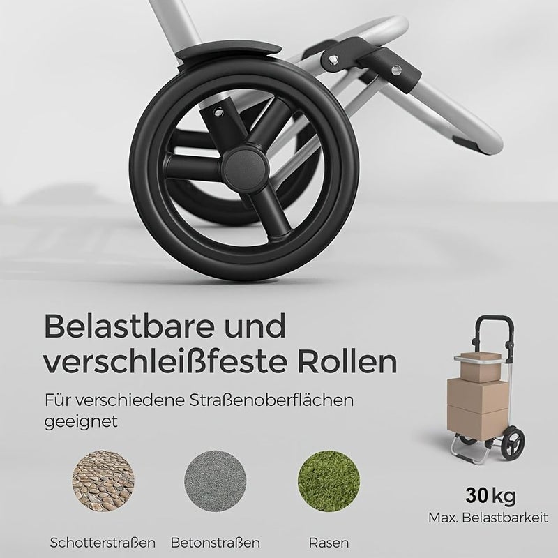 Portable Folding Shopping Cart 35 Liters Adjustable Lightweight Aluminum Trolley With Removable Pocket Cooler Silent Wheels - Image 4