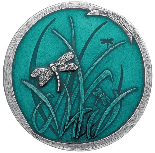 DANFORTH Pewter Dragonfly Purse Mirror Vintage Pewter Teal Blue HandHeld Mirror for Women Handmade Nature Gift Accessories Made in USA 3 inches - Image 2