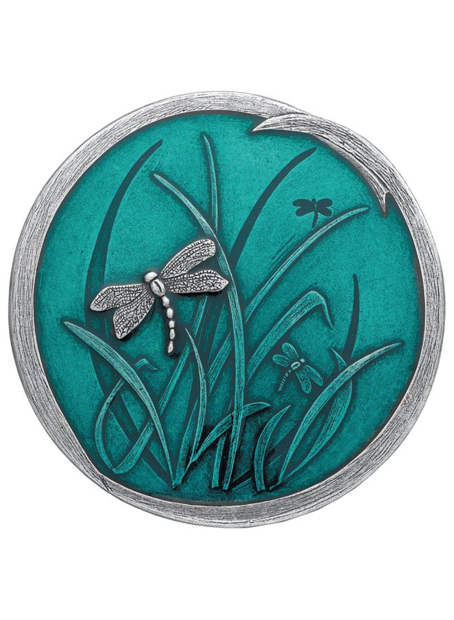 DANFORTH Pewter Dragonfly Purse Mirror Vintage Pewter Teal Blue HandHeld Mirror for Women Handmade Nature Gift Accessories Made in USA 3 inches - Image 3