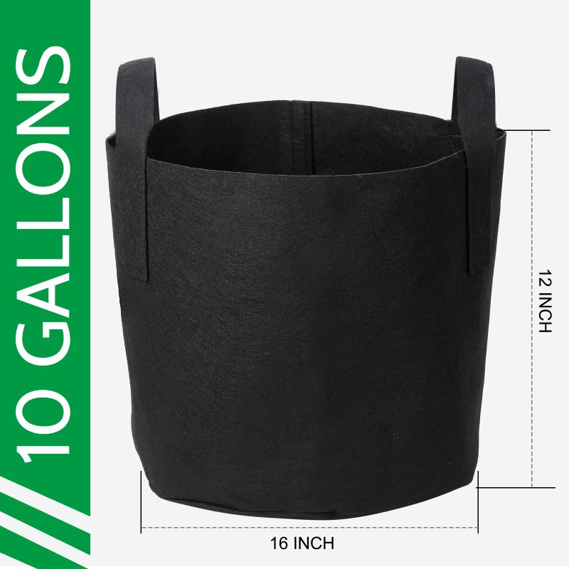 JERIA 24-Pack 10 Gallon Nonwoven Grow Bags, Plant Grow Bagsï¼ŒHeavy Duty Aeration Fabric Pots with Durable Handles, Come with 24 Pcs Plant Labels - Image 2