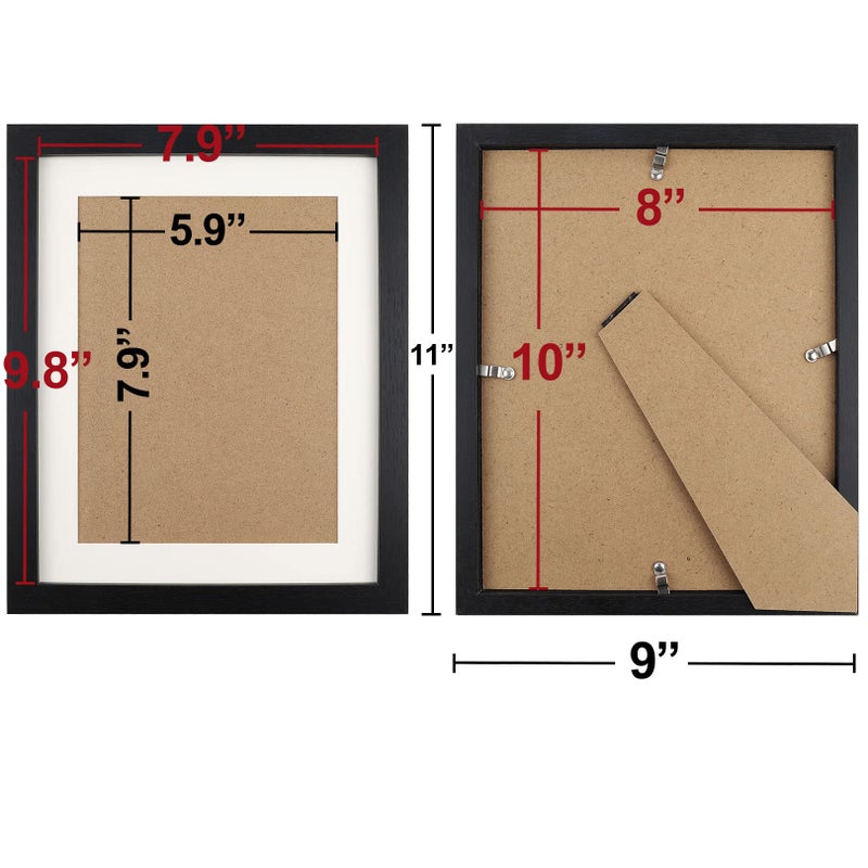 TOFOREVO إطارات صور Toforevo 8x10 مجموعة من إطار صور سوداء للحبوب الخشبية لتصاعد جدار المعرض أو عرض الطاولة - Image 3