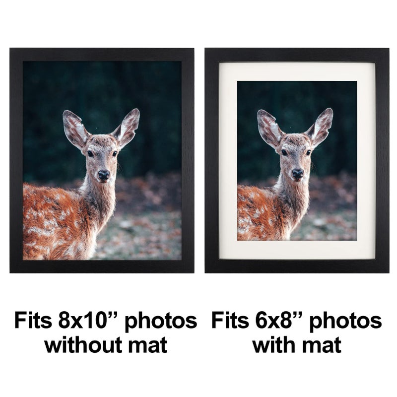 TOFOREVO إطارات صور Toforevo 8x10 مجموعة من إطار صور سوداء للحبوب الخشبية لتصاعد جدار المعرض أو عرض الطاولة - Image 2