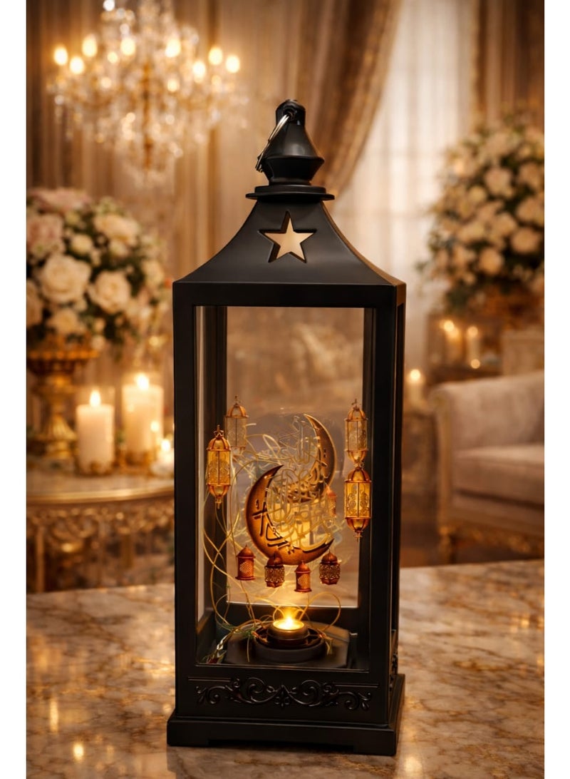 Led Ramadan Lantern With Sound & Light – Home Decoration – 8×8×25 Cm – Acrylic Material – Model K06-206