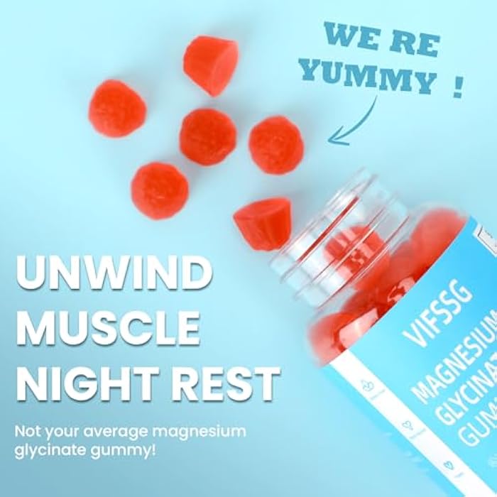 VIFSSG Magnesium Glycinate Gummies 400mg, Sugar Free Gummies with Magnesium L-Threonate 200mg - Magnesium Supplement Chewable Gummies for Women & Men Vegan, Organic Gummies 60 Count - Image 2