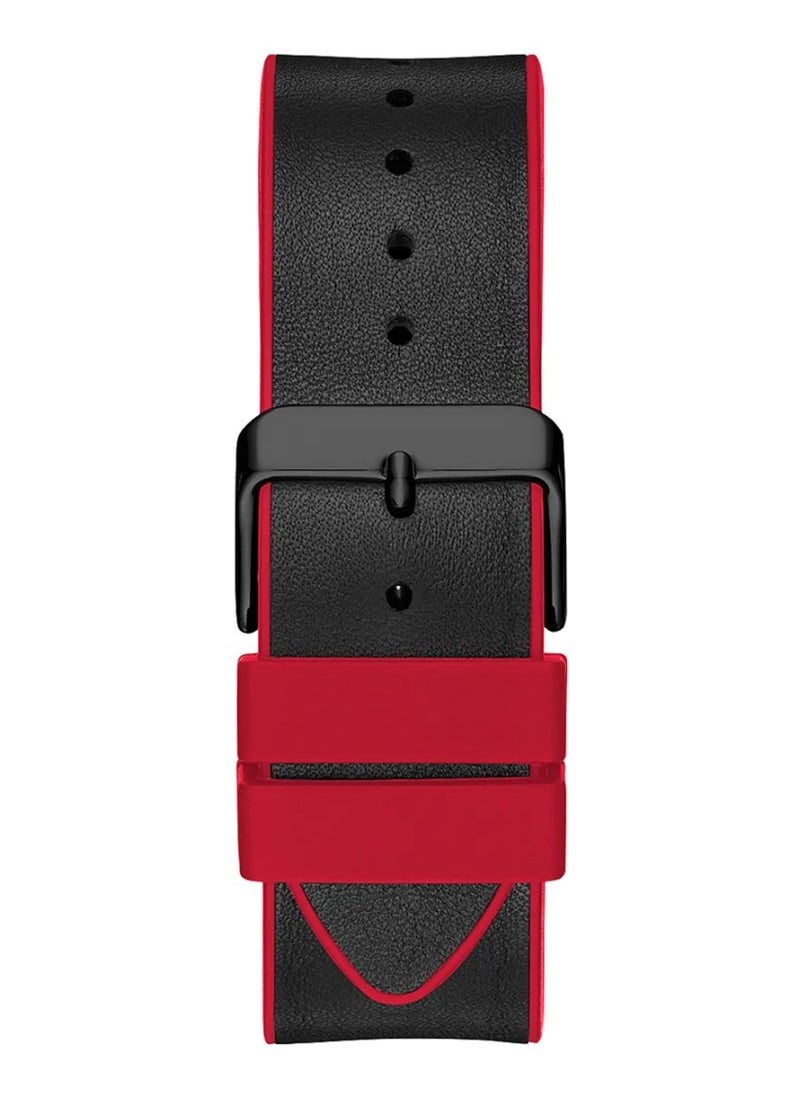 GUESS Guess Men’s Black Case 2-Tone Genuine Leather Watch GW0202G7  - Image 3