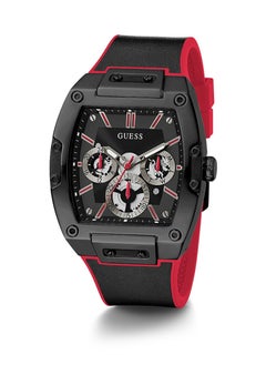 GUESS Guess Men’s Black Case 2-Tone Genuine Leather Watch GW0202G7  - Image 5