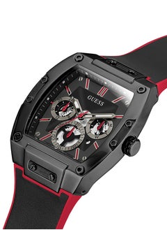 GUESS Guess Men’s Black Case 2-Tone Genuine Leather Watch GW0202G7  - Image 4