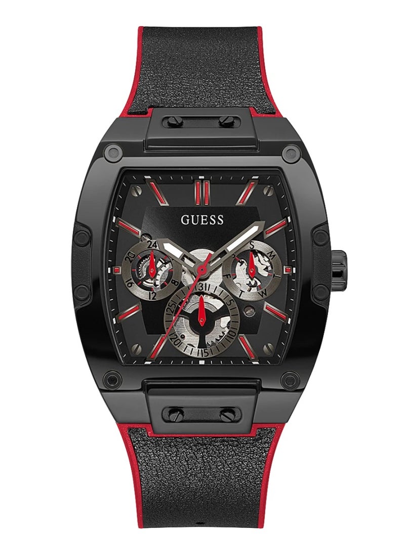 GUESS Guess Men’s Black Case 2-Tone Genuine Leather Watch GW0202G7  - Image 1