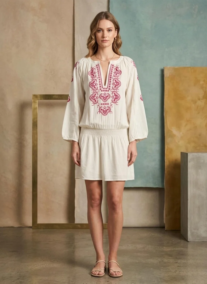 Alaya Women Embroidered  Rayon Midi Dress -AL3754