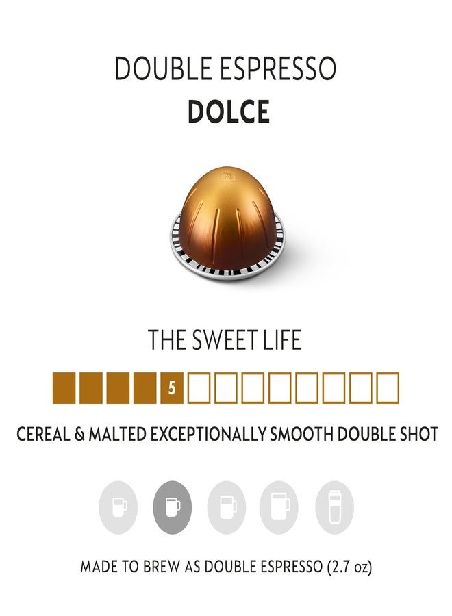 Nespresso Capsules Vertuo, Double Espresso Dolce, 30-Count Espresso Pods, Brews 2.7 oz. - Image 2