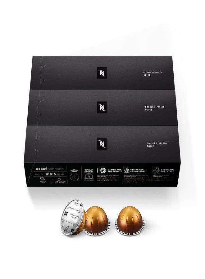 Nespresso Capsules Vertuo, Double Espresso Dolce, 30-Count Espresso Pods, Brews 2.7 oz. - Image 1