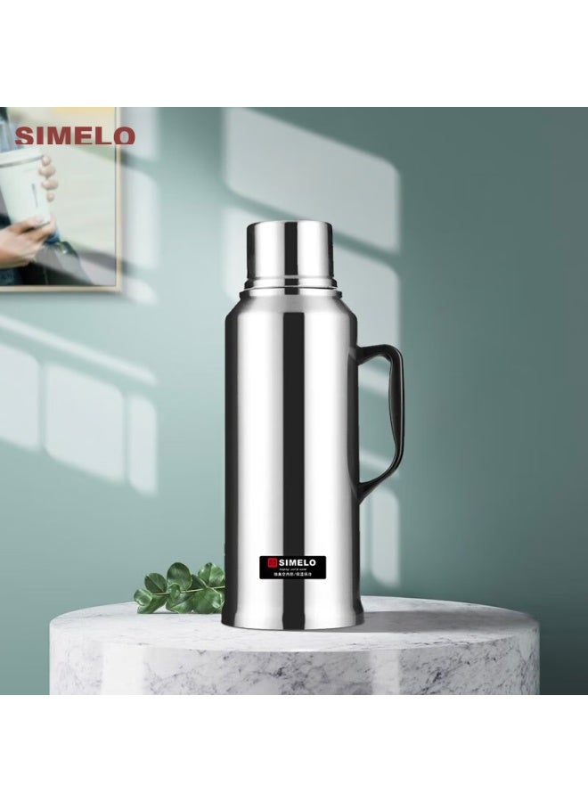 Simelo All-steel Insulated Thermos, Hot Water Bottle With Glass Inner Liner, Warm Water Jug, Student Dormitory Thermos, Hot Water Bottle, 2l Natural Color - Image 1