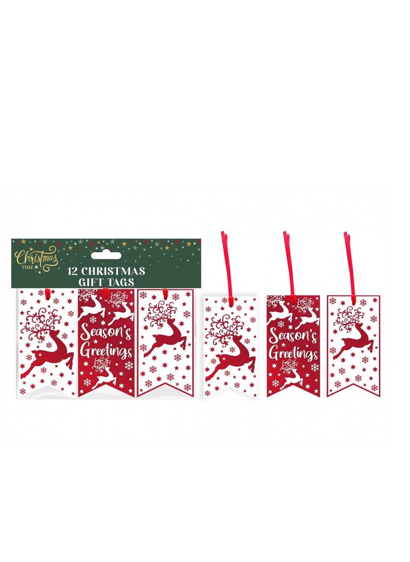 RSW - Rsw Christmas   Red Foil Tag Pack Of 12 - Image 1
