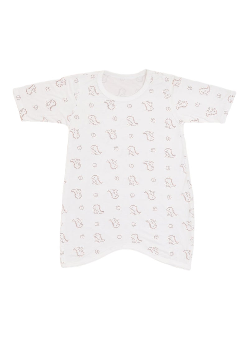 Baby Pullover Bodysuit - Short-sleeve, Lyocell Blend, Snap Crotch, Ultra-Light & Breathable - For 3-18 Months  - Image 2