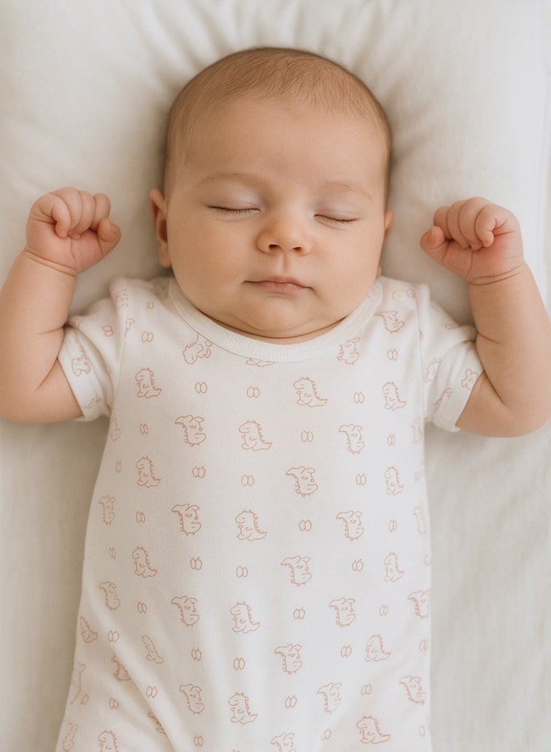 Baby Pullover Bodysuit - Short-sleeve, Lyocell Blend, Snap Crotch, Ultra-Light & Breathable - For 3-18 Months  - Image 1