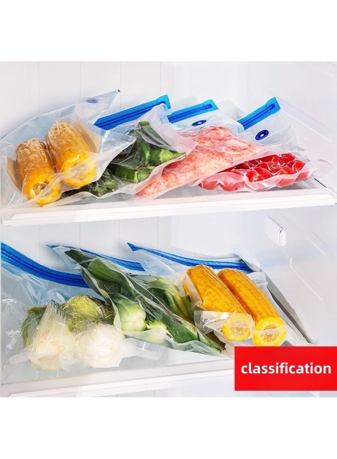 4 Vacuum Zipper Bags + 1 Manual Vacuum Pump + 1 Clip, Vacuum Seal Bags, Food Storage Bags, Reusable Bags, Double Layer, BPA Free  - Image 3