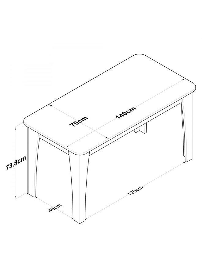 Home Canvas Home Canvas JA111 Kitchen Table Dining Table Basket Walnut - White  - Image 2